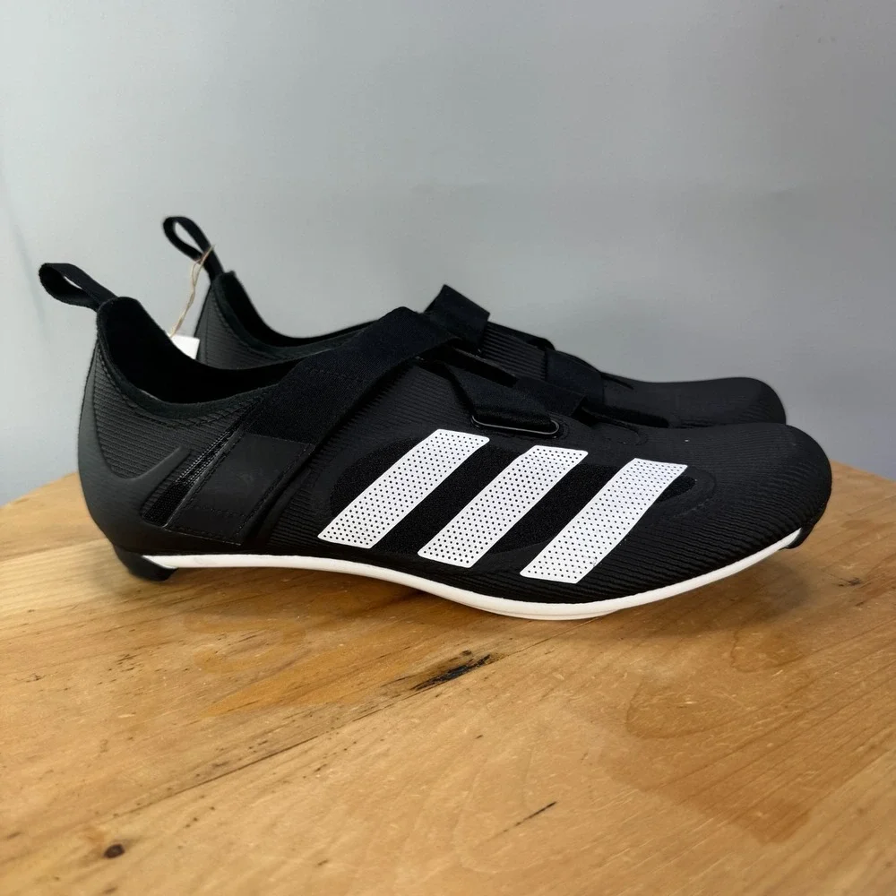 Adidas The Indoor Mens Size 9.5 Cycling Bike Shoes Core Black White 3-Bolt NEW